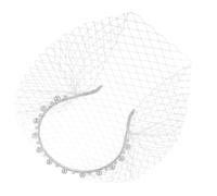 Alasum White Mesh Fascinator Headpiece for Women with Pearl Veil, Multifunctional Design and Fine Handmade Craftsmanship, Elegant Vintage Style for Bridal Wedding and Special Occasions
