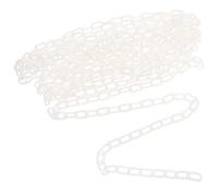 Alasum White Plastic Warning Chain 6mm Thick for Crowd Control and Municipal Maintenance, Flexible Configuration with All-weather Durability for Drivers and Vehicles Safety Barriers
