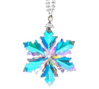 Alasum Winterflake with Eye-catching Decorative Effect Crystal Glass Hanging Ornament Assorted Colour Pendant for Car Rearview Mirror for Xmas Parties and Weddings