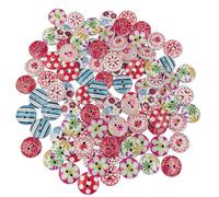 Alasum Wooden Buttons and and Delicate Fasteners 200pcs Round Assorted Colour for Sewing, and Delicate Fasteners Suitable for Jackets and Bags, for Clothing Shop Or Home Use