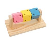 Alasum Wooden Hamster 3D Cube Stimulates Curiosity Multifunctional Design Natural Wood Bite Resistant Chew for Hamster Cage Small Animals