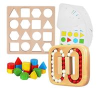 Alasum Wooden Maze Puzzle for Seniors - Brain Teaser Pattern Sorting Game Flat Roller Beads, Cognitive Puzzle for Elderly Adults, Educational for Senior Mental Training