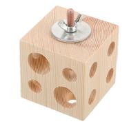 Alasum Wooden Parrot Chewing Cube with Multi-hole Bird Foraging Training Biting Teething Platform for Cockatiels and Small to Medium Birds