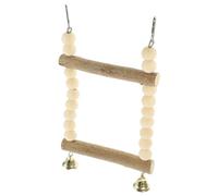 Alasum Wooden Parrot Swing for Bird Cage Interior Bird Stand with Double Bars for Biting and Chewing to Decorate Many Places