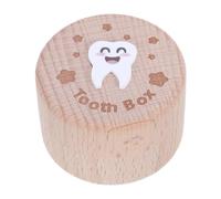 Alasum Wooden Tooth Fairy Box for Teeth Preservation and Memory Storage Beige Scandinavian Style Keepsake Box for Nursery Decor and Shower Gifts