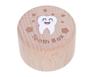 Alasum Wooden Tooth Fairy Box for Teeth Preservation and Memory Storage Beige Scandinavian Style Keepsake Box for Nursery Decor and Shower Gifts