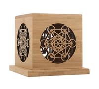 Alasum Zen Wooden Incense Diffuser Box, Wood Aromatherapy Incense Burner Holder with Lid, Hollow out Ash Catcher Stand, Tea Room Meditation Decor for Tea Room Lovers, 4.53"