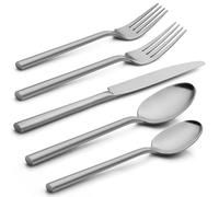 Alata Potter 20-Piece Forged Silverware Set, Service for 4 - Premium Stainless Steel Flatware Set, Modern Design with Satin Finish, Ideal for Home, Kitchen, Party, Camping