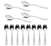 Alata Sporks, 12-Pack Food-Grade Stainless Steel Sporks, 7.4 inch Long Handle Salad Forks for Dessert, Ice Cream, Salad, Soup, Pasta, Spaghetti, Dishwasher Safe