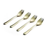 Alata Sporks, 8-Pack Champagne Gold Food-Grade Stainless Steel Sporks, 7.4 inch Long Handle Salad Forks for Dessert, Ice Cream, Salad, Soup, Pasta, Spaghetti, Dishwasher Safe