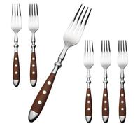 Alata Table Forks Set of 6, Stainless Steel Modern Brown Handles Dinner Fork Set, Forks and Spoons, Cutlery, Ideal for Home, Restaurant, Festival, Outdoor, Bridal Couple, Berlin Series
