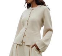 Alauras Cardigan, Ultra Soft Button Cardigan, Womens Slim Button down Bell Sleeve Sweater Cardigan (White,M)