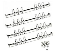 Alaviitsi 4 Pack A5 6-Ring Binder Mechanism, 25mm Inner Diameter Screw Mounted Silver Metal, Loose Leaf Notebook Planner Binding Hardware