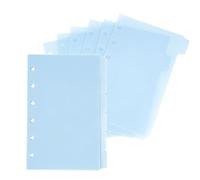Alaviitsi A7 6-Ring Binder Dividers, 2 Sets 12 PCS 1/6 Cut Tabs Plastic Index Dividers, A7 Planner Inserts for 6-Holes Binder Notebooks, Light Blue