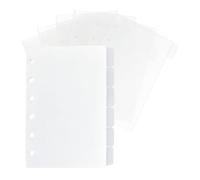 Alaviitsi A7 6-Ring Binder Dividers, 2 Sets 12 PCS 1/6 Cut Tabs Plastic Index Dividers, A7 Planner Inserts for 6-Holes Binder Notebooks, White