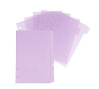 Alaviitsi A7 6-Ring Binder Dividers, 2 Sets 12 PCS 1/6 Cut Tabs Plastic Index Dividers, A7 Planner Inserts for 6-Holes Binder Notebooks, Light Purple