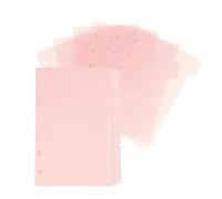 Alaviitsi A7 6-Ring Binder Dividers, 2 Sets 12 PCS 1/6 Cut Tabs Plastic Index Dividers, A7 Planner Inserts for 6-Holes Binder Notebooks, Light Pink