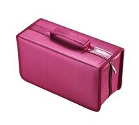 alavisxf xx CD Case, 160 Capacity Nylon DVD Case Protective CD Case Holder Portable Disc Storage Organizer Bag for Car Home (160 Capacity, Red160)