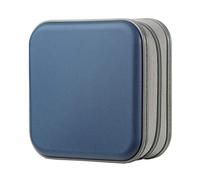 alavisxf xx CD Case, 48 Capacity Hard Plastic Portable Travel DVD Case Protective Zipper CD Case Holder Car Storage Wallet Bag (48 Capacity, Dark Blue)