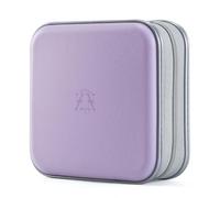 alavisxf xx CD Case, 48 Capacity Hard Plastic Portable Travel DVD Case Protective Zipper CD Case Holder Car Storage Wallet Bag (Lavender, 48 Capacity)