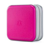 alavisxf xx CD Case, 48 Capacity Hard Plastic Portable Travel DVD Case Protective Zipper CD Case Holder Car Storage Wallet Bag (Hot Pink, 48 Capacity)