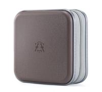 alavisxf xx CD Case, 48 Capacity Hard Plastic Portable Travel DVD Case Protective Zipper CD Case Holder Car Storage Wallet Bag (Coffee, 48 Capacity)