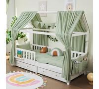 Alavya Home House Bed CLOUD with Drawer 90x200 cm solid beech wood White Kids