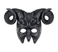 Alaxciax Devil Goat Horned Mask for Adults | Devil Masquerade Mask, Ram Horn Half Face Krampus Mask for Halloween Cosplay Party
