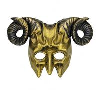 Alaxciax Devil Goat Horned Mask for Adults | Devil Masquerade Mask, Ram Horn Half Face Krampus Mask for Halloween Cosplay Party