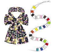 Alaxciax Hatter Costume Accessories, World Book Day Costume Accessories Hatter Bow Tie Printed Scarf with Colorful Spools Bandolier for Men Women for Book Character Dress Up Halloween Cosplay