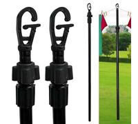 ALAYSTAR 2.4M Adjustable Telescopic Washing Line Pole Set of 2 Heavy Duty Extendable Laundry Support Outdoor Clothes Line Prop for Garden & Patio Durable Weather-Resistant Clothesline Pole