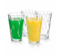 ALAYSTAR Premium Pack of 4 Highball Plastic Drinking Tumblers Glasses Reusable - Each Glass Holds 600ml - Acrylic Tumblers Washable for Everyday use and Party use - BPA Free Stackable Glasses