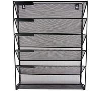 ALAYSTAR Premium Wall Mounted 6 Tiers Magazine Journal Holder Rack-Hanging Letter Page File Newspaper Mesh - Can be Mounted On Wall for Space Saving