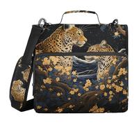 ALAZA 3 Ring Binder Bag, 1.5 Inch D-Rings Easily Organizes 1 Inch Fits Letter Sized Paper, Cheetah and Osmanthus Large 3 Hole Zipper Binder Organizer for School Office Supplies
