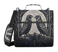 ALAZA 3 Ring Binder Bag, 1.5 Inch D-Rings Easily Organizes 1 Inch Fits Letter Sized Paper, Crows Tree Large 3 Hole Zipper Binder Organizer for School Office Supplies