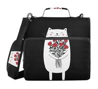ALAZA 3 Ring Binder Bag, 1.5 Inch D-Rings Easily Organizes 1 Inch Fits Letter Sized Paper, Cute Cat Large 3 Hole Zipper Binder Organizer for School Office Supplies