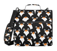 ALAZA 3 Ring Binder Bag, 1.5 Inch D-Rings Easily Organizes 1 Inch Fits Letter Sized Paper, Funny Penguin Large 3 Hole Zipper Binder Organizer for School Office Supplies