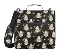 ALAZA 3 Ring Binder Bag, 1.5 Inch D-Rings Easily Organizes 1 Inch Fits Letter Sized Paper, Funny Sloth Astronaut Planet Star Large 3 Hole Zipper Binder Organizer for School Office Supplies