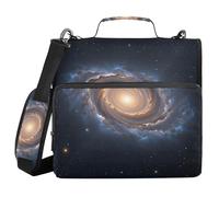ALAZA 3 Ring Binder Bag, 1.5 Inch D-Rings Easily Organizes 1 Inch Fits Letter Sized Paper, Galaxy Star Large 3 Hole Zipper Binder Organizer for School Office Supplies