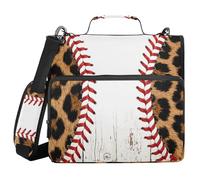 ALAZA 3 Ring Binder Bag, 1.5 Inch D-Rings Easily Organizes 1 Inch Fits Letter Sized Paper, Leopard Print Baseball Large 3 Hole Zipper Binder Organizer for School Office Supplies