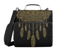 ALAZA 3 Ring Binder Bag, 1.5 Inch D-Rings Easily Organizes 1 Inch Fits Letter Sized Paper, Mandala Dreamcatcher Boho Large 3 Hole Zipper Binder Organizer for School Office Supplies