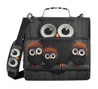 ALAZA 3 Ring Binder Bag, 1.5 Inch D-Rings Easily Organizes 1 Inch Fits Letter Sized Paper, Owl Mother and Little Owl Large 3 Hole Zipper Binder Organizer for School Office Supplies