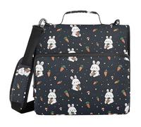 ALAZA 3 Ring Binder Bag, 1.5 Inch D-Rings Easily Organizes 1 Inch Fits Letter Sized Paper, Rabbits Large 3 Hole Zipper Binder Organizer for School Office Supplies