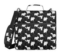 ALAZA 3 Ring Binder Bag, 1.5 Inch D-Rings Easily Organizes 1 Inch Fits Letter Sized Paper, Sleeping Cats Black Large 3 Hole Zipper Binder Organizer for School Office Supplies