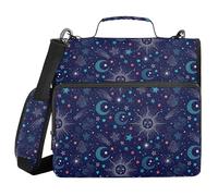 ALAZA 3 Ring Binder Bag, 1.5 Inch D-Rings Easily Organizes 1 Inch Fits Letter Sized Paper, Space Galaxy Constellation Large 3 Hole Zipper Binder Organizer for School Office Supplies