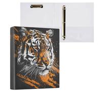 ALAZA 3 Ring Binder with Clipboards, 1.5 Inch Round Rings Easily Organizes 1.5 Inch Binder Fits Letter Sized Paper, Tiger Black Large 3 Hole Binder for School Office or Work Supplies
