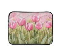 ALAZA A Filed of Pink Tulips Laptop Sleeve Bag Waterproof Protective Notebook Case, 13-13.3, 14 inch