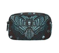 ALAZA Aesthetic Leather Pencil Case Butterfly Skull Mysticism