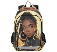 ALAZA African Woman Sunflower School Backpacks Reflective Safety Backpack