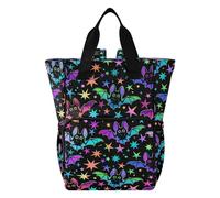 ALAZA Baby Changing Bag Backpack, Nappy Changing Bags Colorful Flying Bats Multi-Functional Diaper Bag Tote Large Capacity Mum Dad Backpack